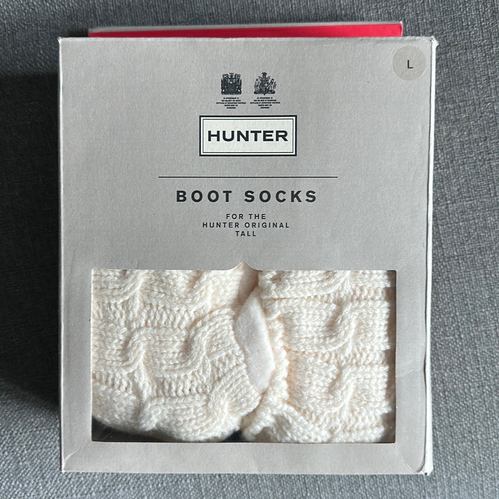 Hunter Boot sock for The Hunter Original TALL Size: L Stitch Cable